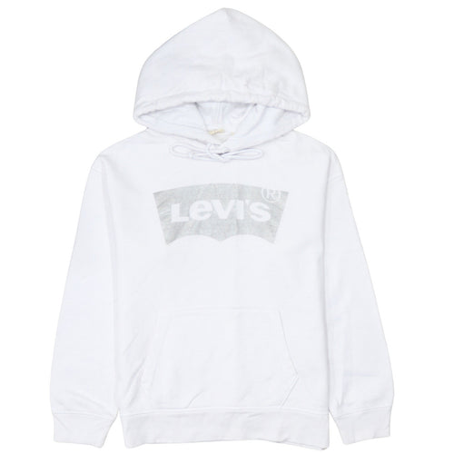 Levi's Men's White Pullover Hoodie Small Logo Graphic Fleece