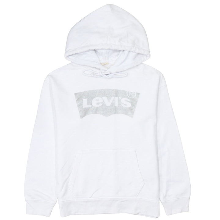 Levi's Men's White Pullover Hoodie Small Logo Graphic Fleece