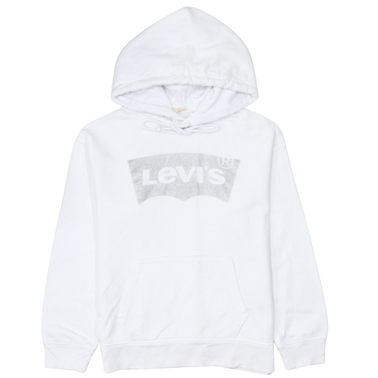 Levi's Men's White Pullover Hoodie Small Logo Graphic Fleece