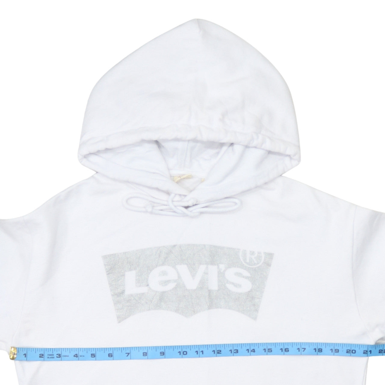 Levi's Men's White Pullover Hoodie Small Logo Graphic Fleece