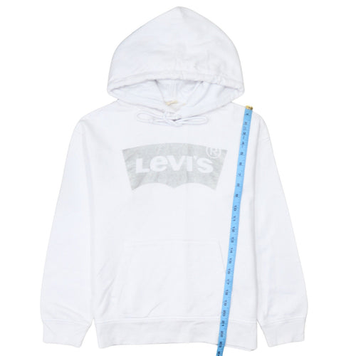 Levi's Men's White Pullover Hoodie Small Logo Graphic Fleece