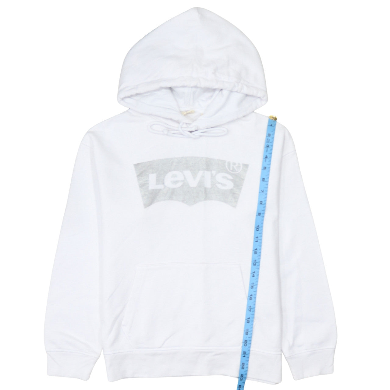 Levi's Men's White Pullover Hoodie Small Logo Graphic Fleece