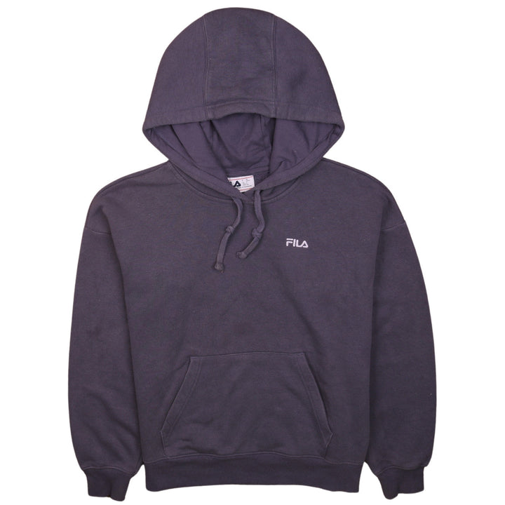FILA Men's Blue Pullover Hoodie Size S Logo Fleece Sweatshirt