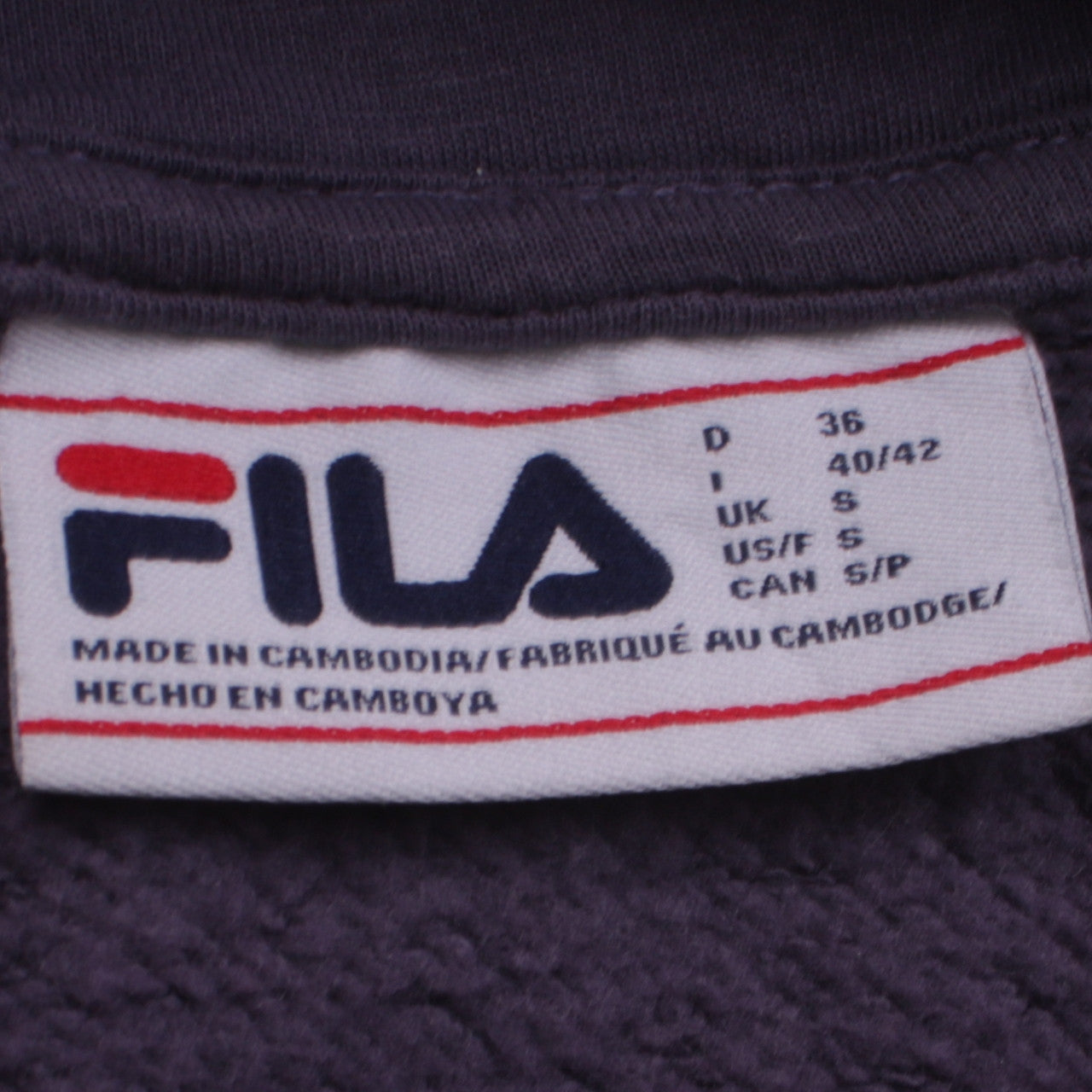 FILA Men's Blue Pullover Hoodie Size S Logo Fleece Sweatshirt