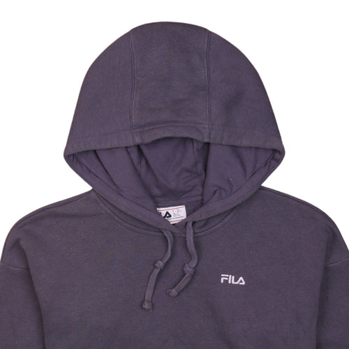 FILA Men's Blue Pullover Hoodie Size S Logo Fleece Sweatshirt