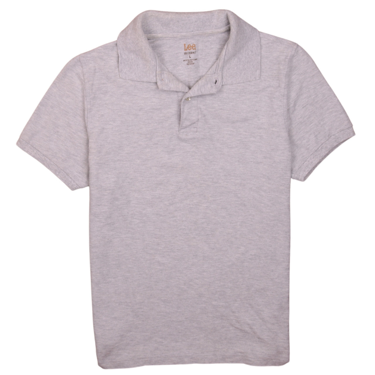 Lee Mens Grey Short Sleeve Polo Shirt Size L Regular Fit