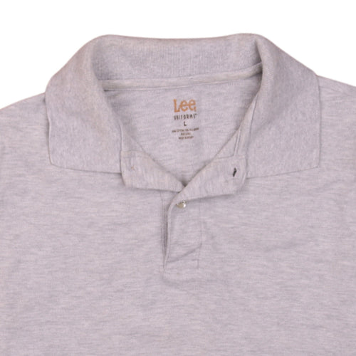 Lee Mens Grey Short Sleeve Polo Shirt Size L Regular Fit
