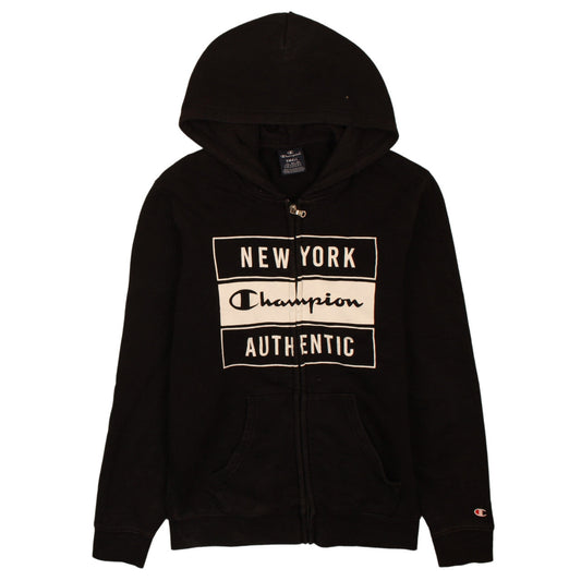 Champion Men's Black Full Zip Hoodie Small Graphic New York Authentic