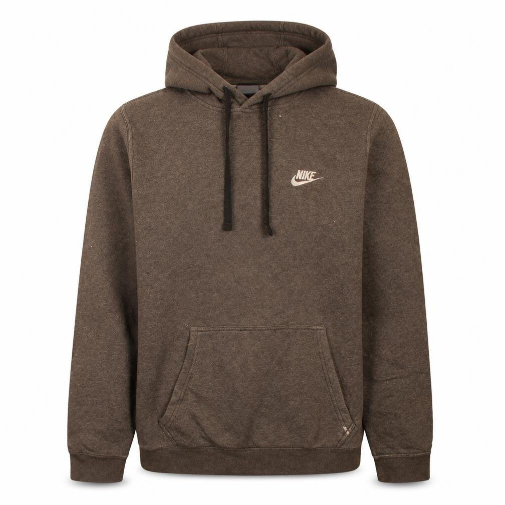 Front view of Nike Men's Brown Pullover Hoodie Small Fleece Sweatshirt