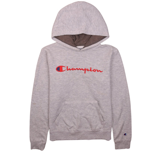 Champion Womens Grey XL Pullover Hoodie with Logo Embroidery
