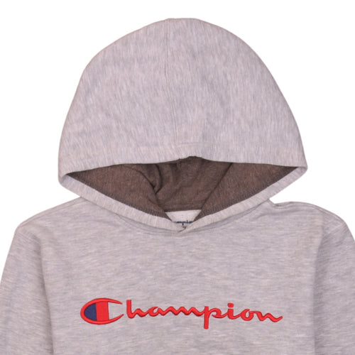 Champion Womens Grey XL Pullover Hoodie with Logo Embroidery