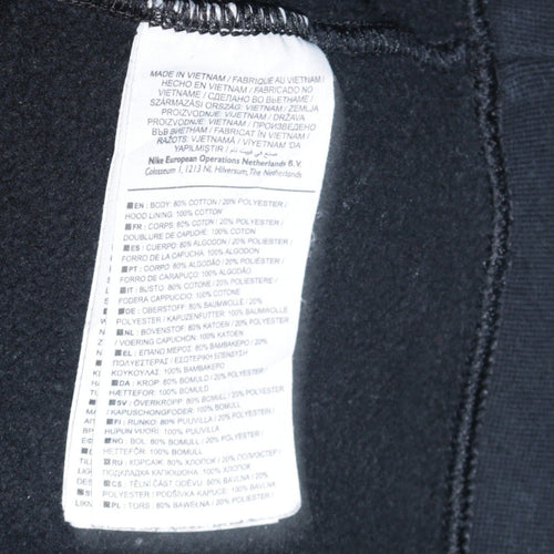 Nike Men's Black Pullover Hoodie L Logo Fleece Sweatshirt