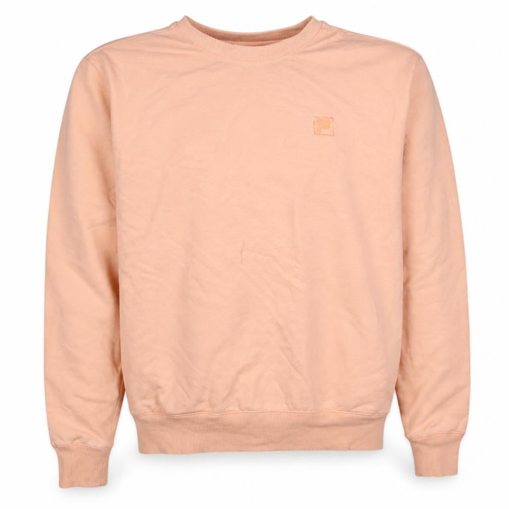Front view of Fila Men's Beige Crew Neck Pullover Sweatshirt, size S