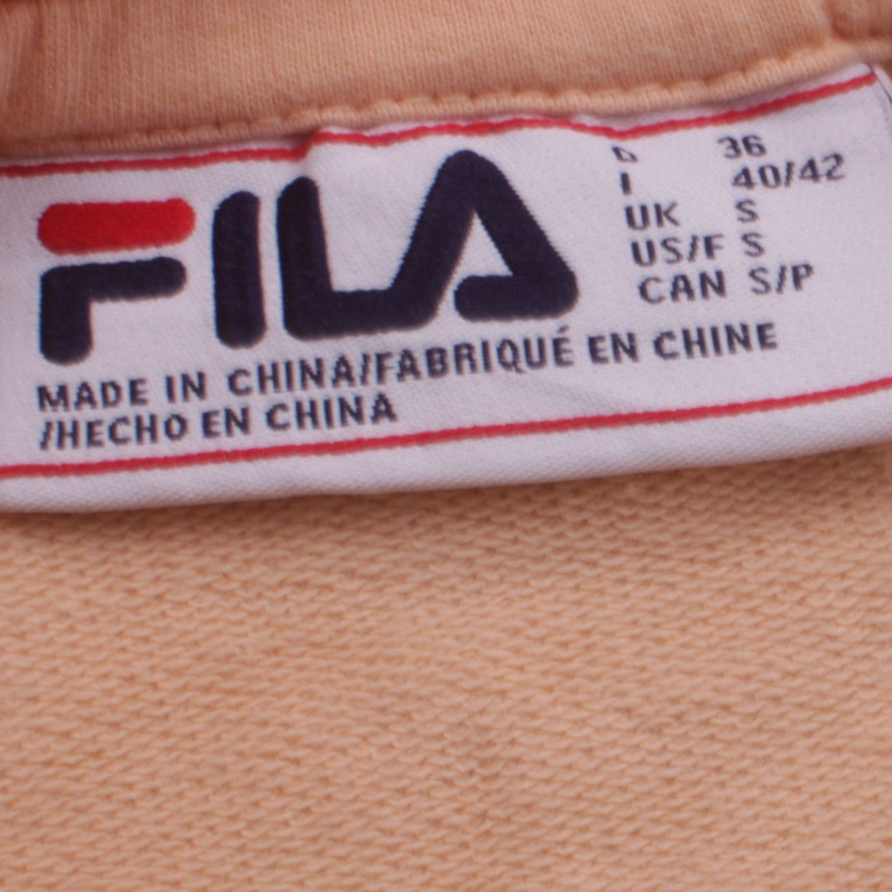 FILA Men's Beige Crew Neck Pullover Sweatshirt Size S
