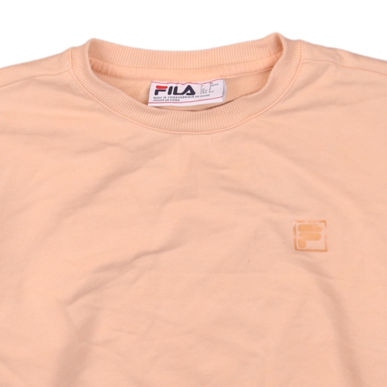 FILA Men's Beige Crew Neck Pullover Sweatshirt Size S