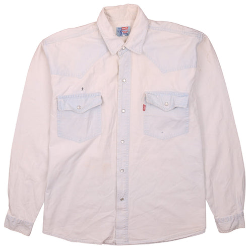 Levi's Men's White Western Denim Button-Up Shirt Size S