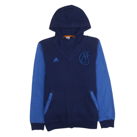 Adidas Men's Blue Pullover Hoodie Medium Embroidered Logo