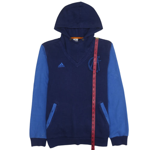 Adidas Men's Blue Pullover Hoodie Medium Embroidered Logo