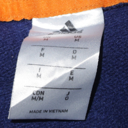 Adidas Men's Blue Pullover Hoodie Medium Embroidered Logo