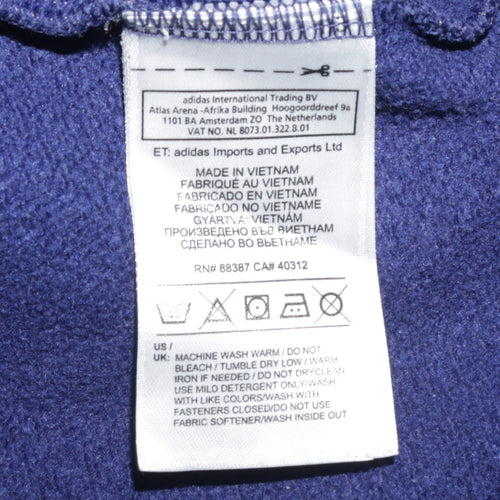 Adidas Men's Blue Pullover Hoodie Medium Embroidered Logo