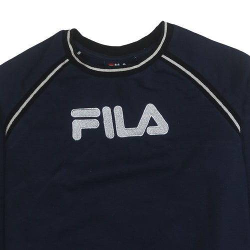 Fila Womens Navy Blue Crew Neck Pullover Sweatshirt Size M