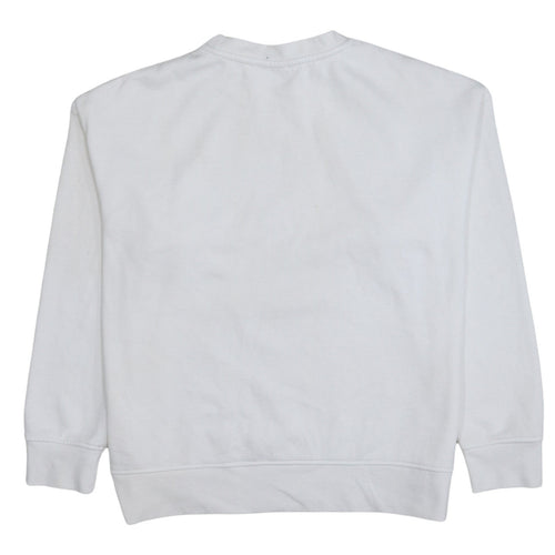 Disney Women White Mickey Mouse Crew Neck Sweatshirt Size S 10/12