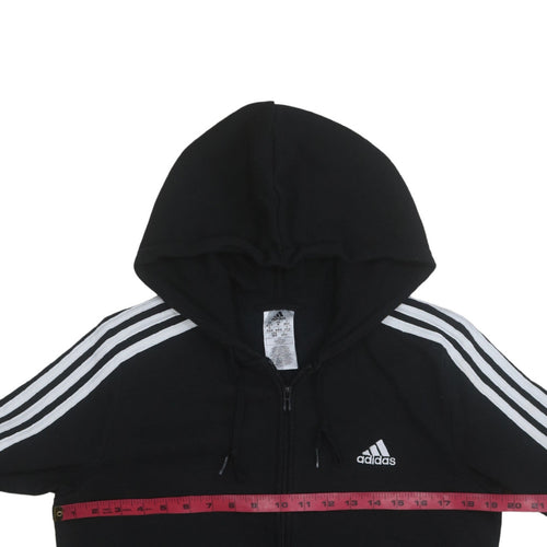Adidas Womens Black Full Zip Hoodie Medium Hooded Sweatshirt