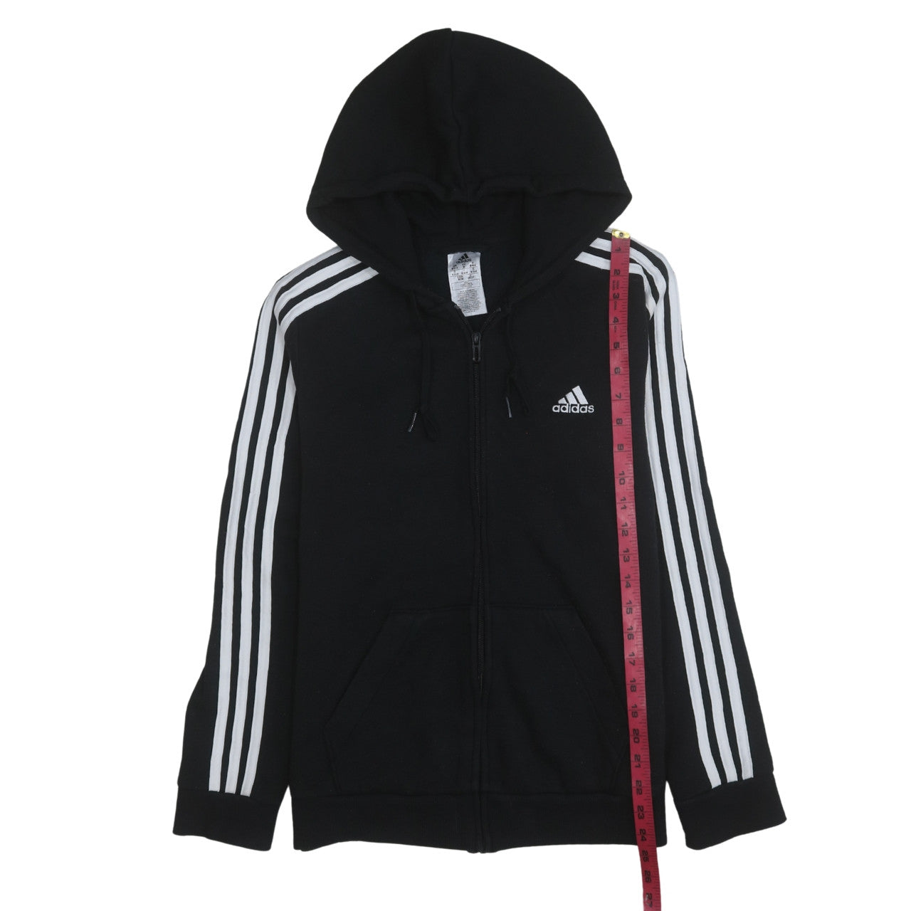 Adidas Womens Black Full Zip Hoodie Medium Hooded Sweatshirt