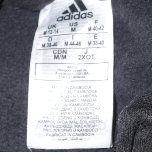 Adidas Womens Black Full Zip Hoodie Medium Hooded Sweatshirt