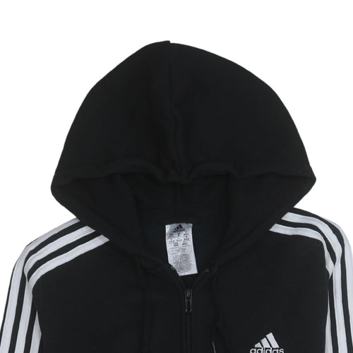 Adidas Womens Black Full Zip Hoodie Medium Hooded Sweatshirt