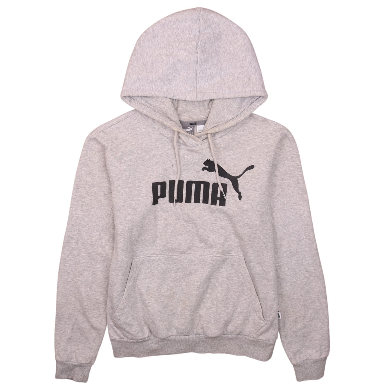 Puma Women’s Grey Hoodie Size 10 Pullover Logo Cotton Blend