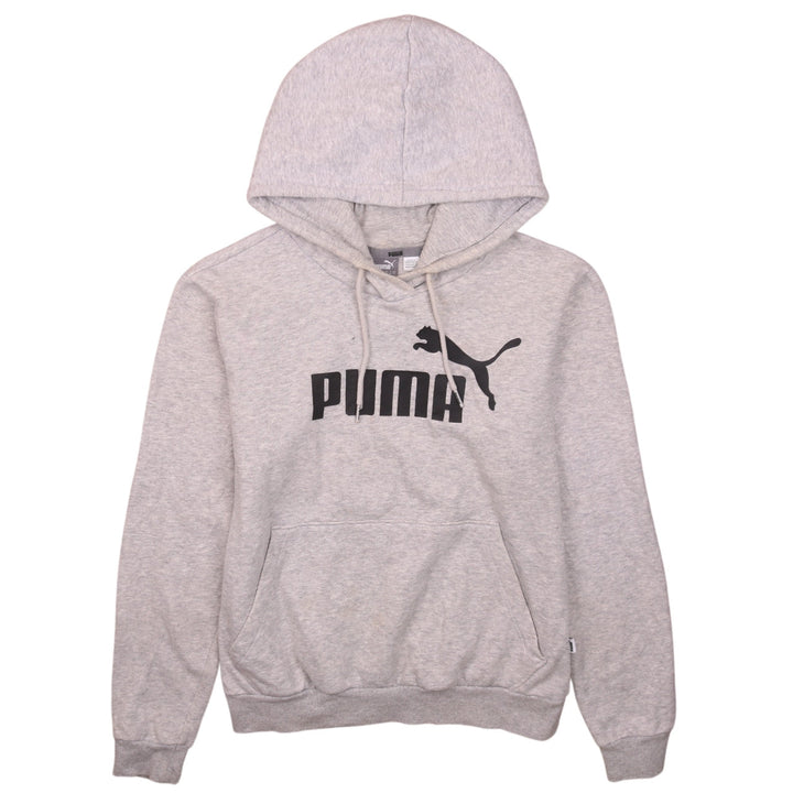 Puma Women’s Grey Hoodie Size 10 Pullover Logo Cotton Blend