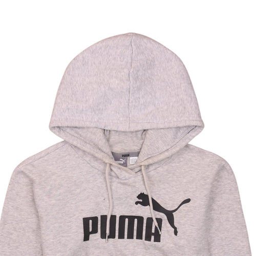 Puma Women’s Grey Hoodie Size 10 Pullover Logo Cotton Blend