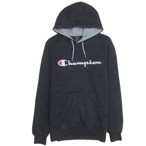 Champion Men's Black Small Pullover Hoodie Logo Fleece Sweatshirt