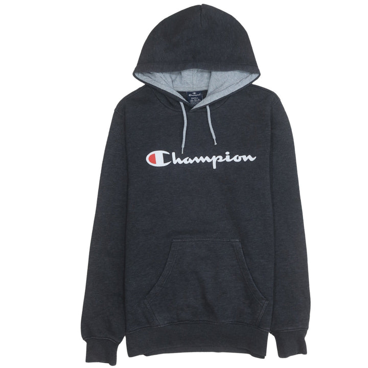Champion Men's Black Small Pullover Hoodie Logo Fleece Sweatshirt