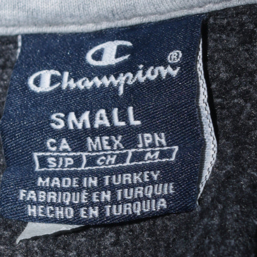 Champion Men's Black Small Pullover Hoodie Logo Fleece Sweatshirt