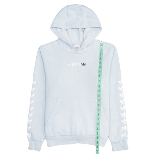 adidas Girls Blue Pullover Hoodie 13-14 Years Logo Hooded Sweatshirt