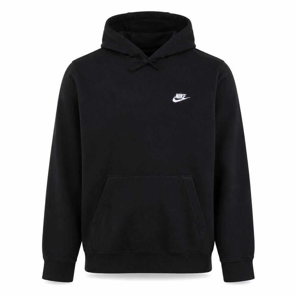 Nike Men's Black Pullover Hoodie Size M Regular Fit Fleece Sweatshirt