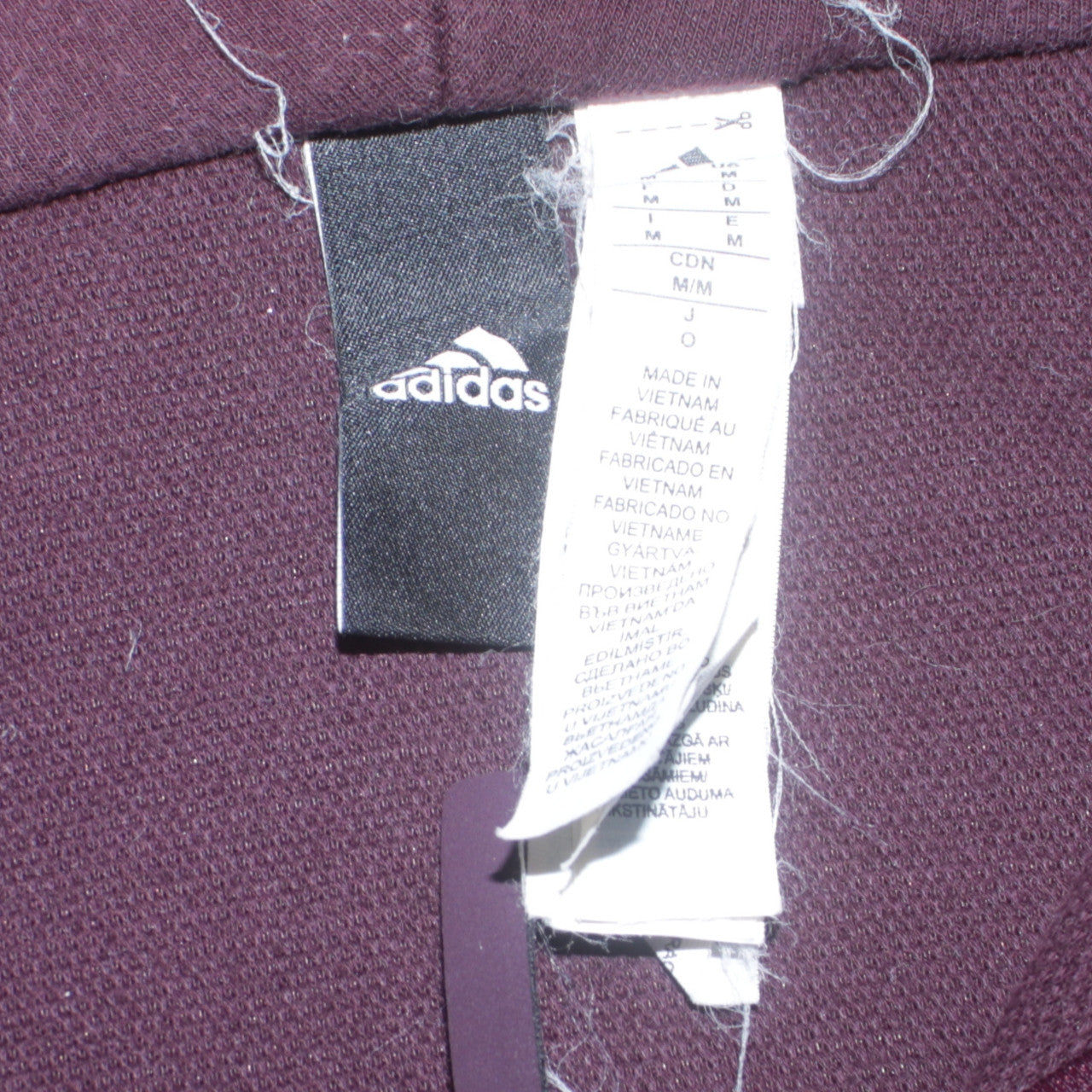 Adidas Men's Brown Full Zip Hoodie Size M Regular Fit