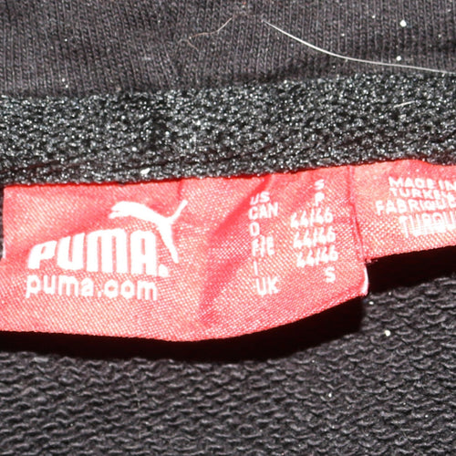 Puma Men's Black Small Pullover Hoodie with Logo Sports Style