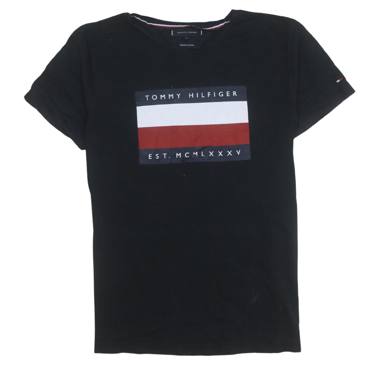 Tommy Hilfiger Men's Black Organic Cotton Logo T-Shirt M