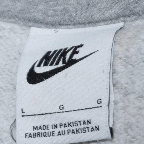 Nike Men's Grey L Pullover Hoodie Sports Fleece Sweatshirt