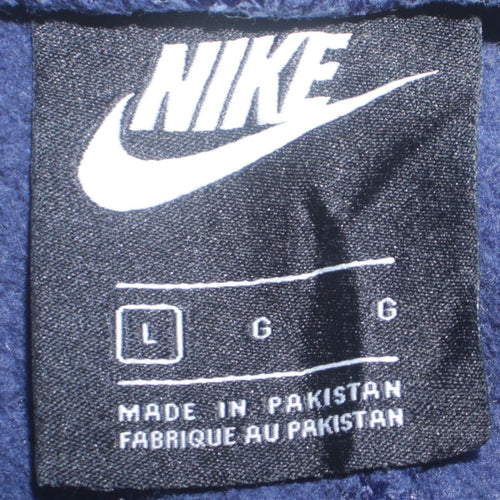 Nike Men's Blue Fleece Sweatpants L Regular Fit Elastic Waist Joggers