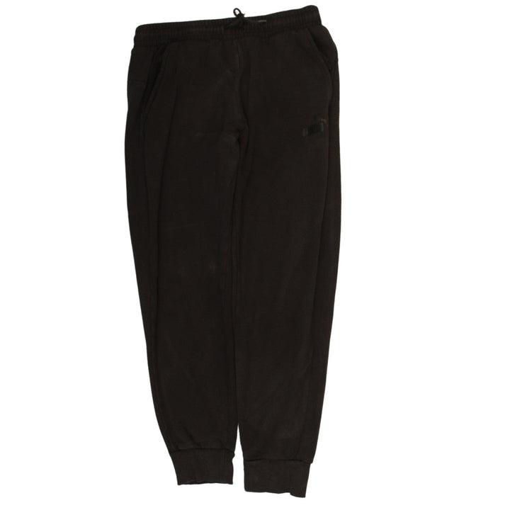 Puma Men's Black Jogger Trousers L Fleece Elastic Waist