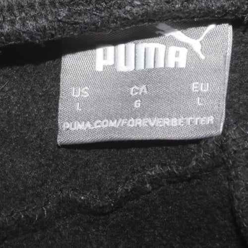 Puma Men's Black Jogger Trousers L Fleece Elastic Waist