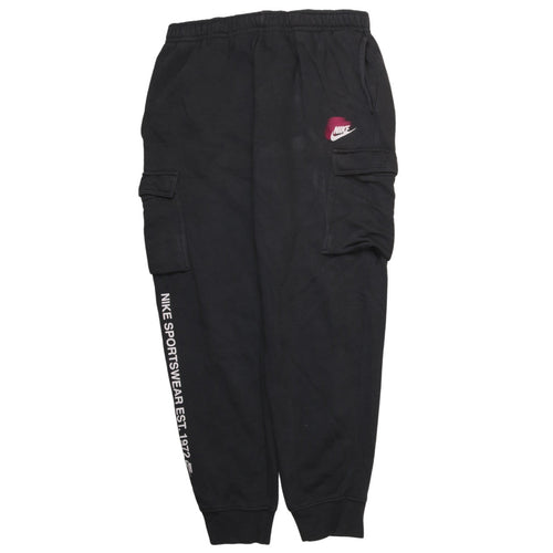 Nike Men's Black Cargo Jogger Trousers L Sportswear Fleece