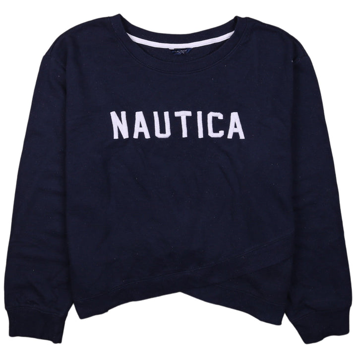 Nautica Women's Navy Blue Pullover Sweatshirt XL Crew Neck Logo