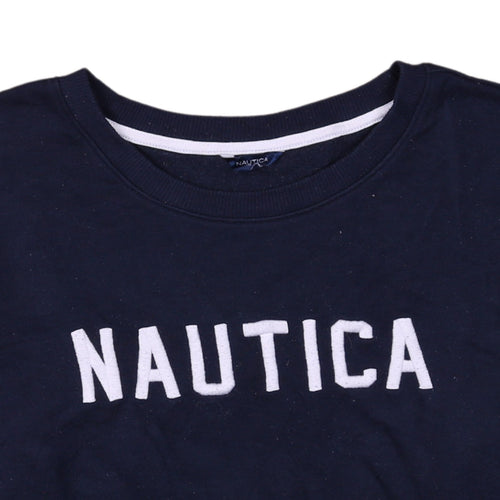 Nautica Women's Navy Blue Pullover Sweatshirt XL Crew Neck Logo