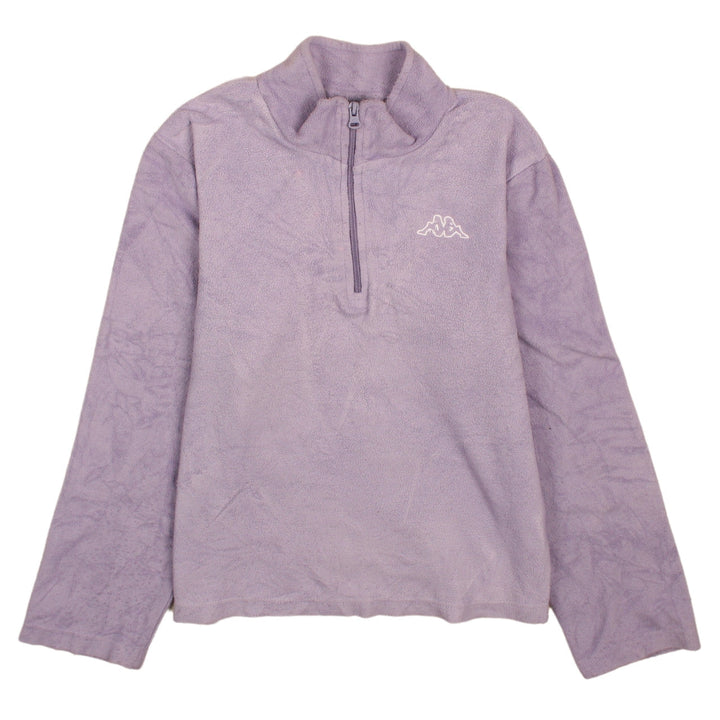 Kappa Womens Purple Fleece 1/2 Zip Sweatshirt XL Relaxed Fit