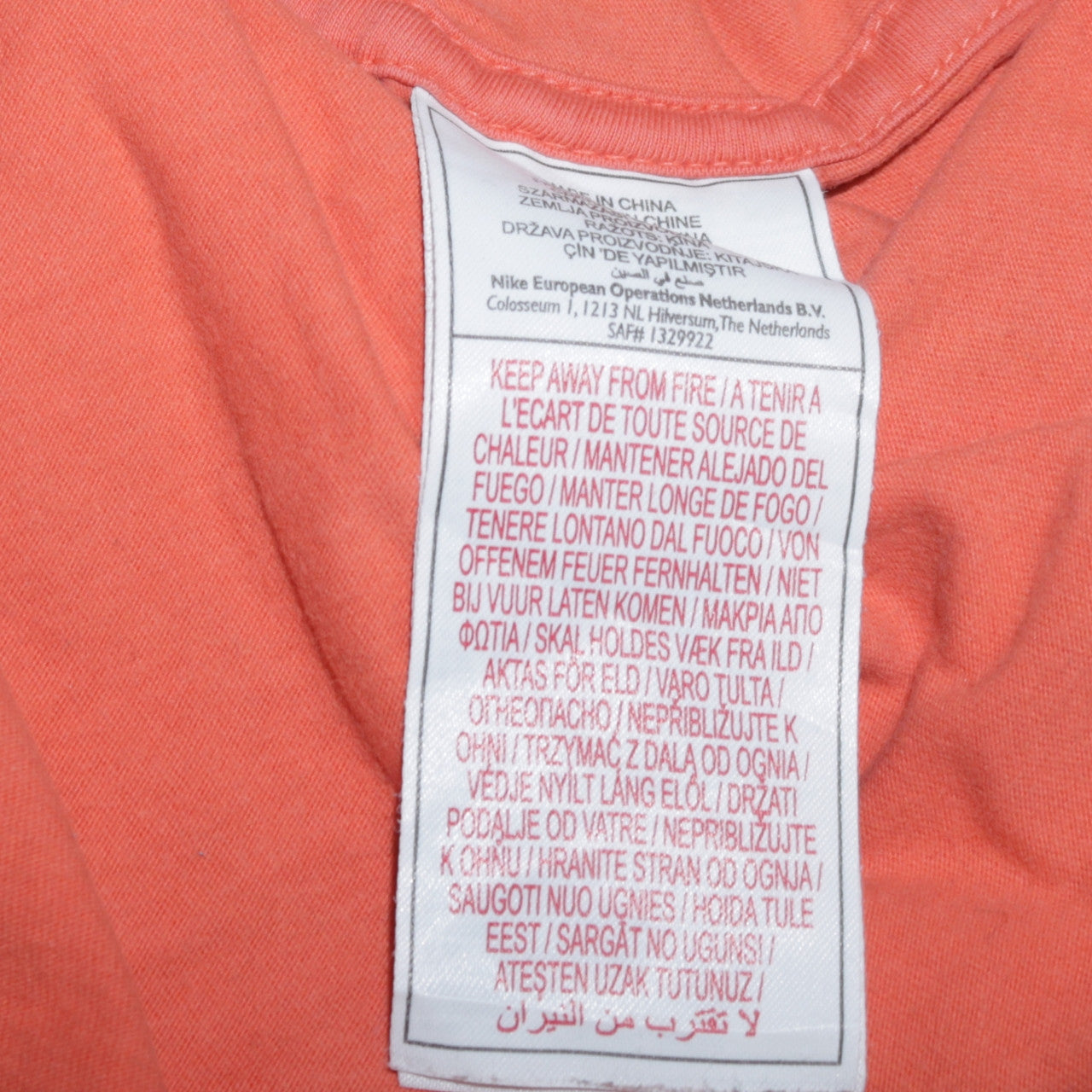 Nike Men's Orange Sportswear Logo Graphic T-Shirt Size M